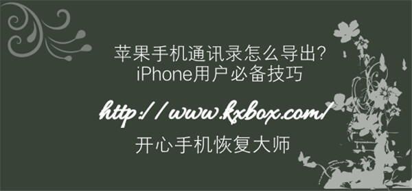 苹果手机通讯录怎么导出?iPhone联系人导出方法