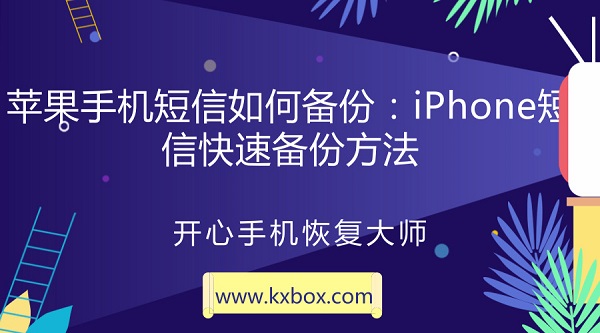 苹果手机短信如何备份：iPhone短信快速备份方法